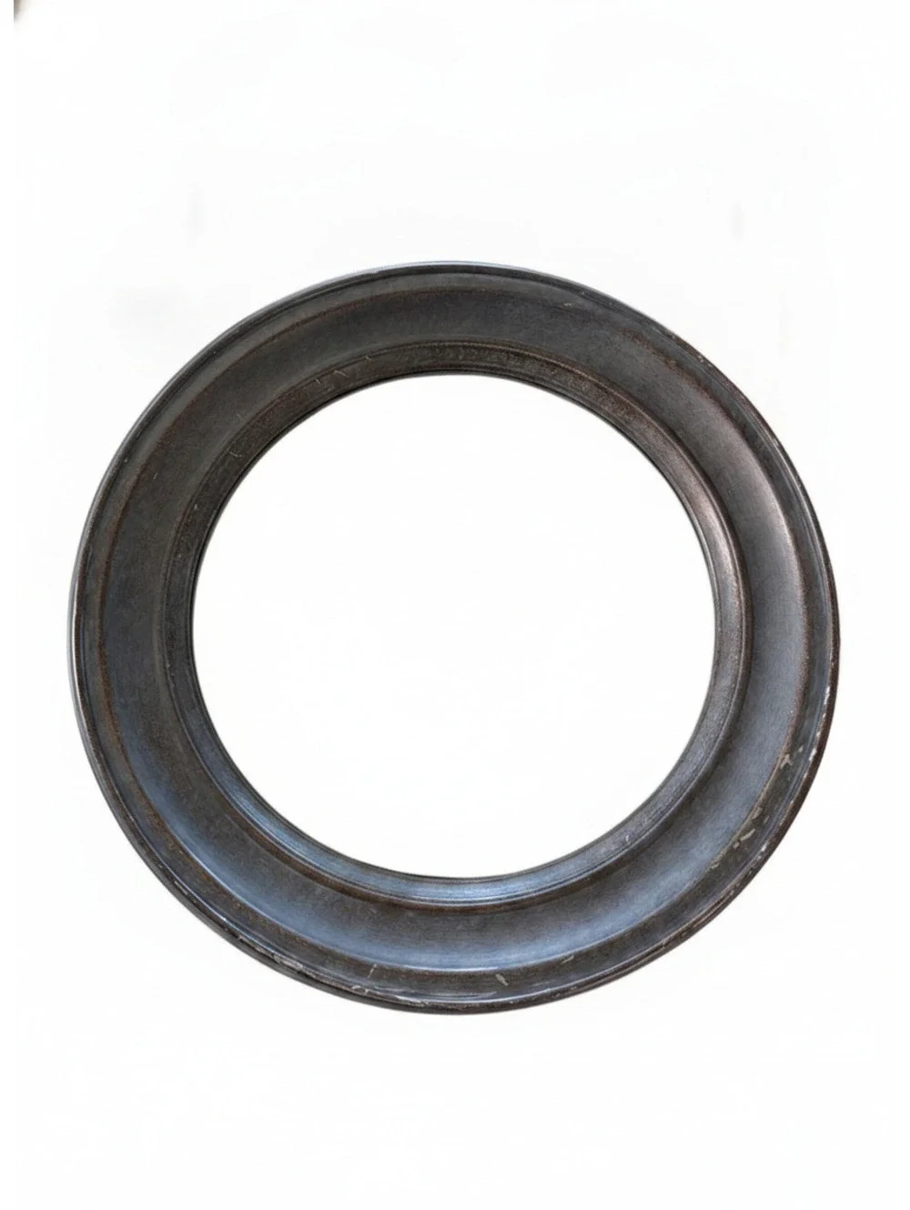 Vintage Round Convex Wall Mirror with Black Frame